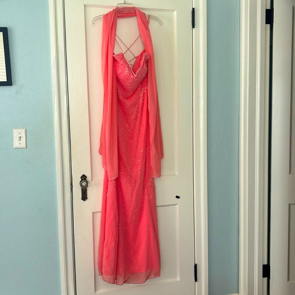 Vintage 2003 Peach Prom Dress size 8